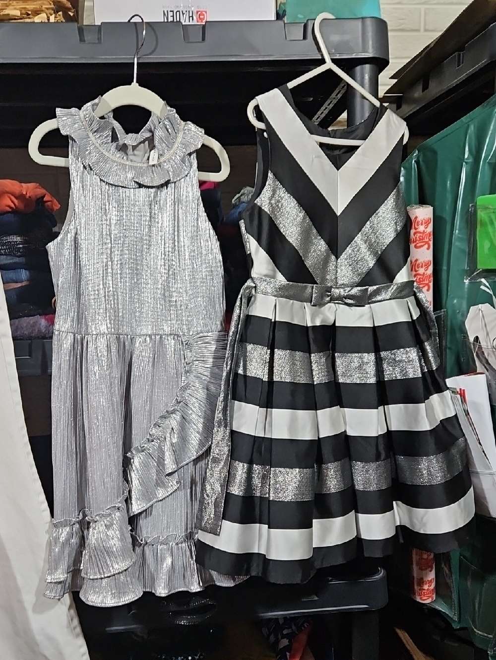 Janie and Jack Silver Metallic Girls' Party Dresses - Shimmer